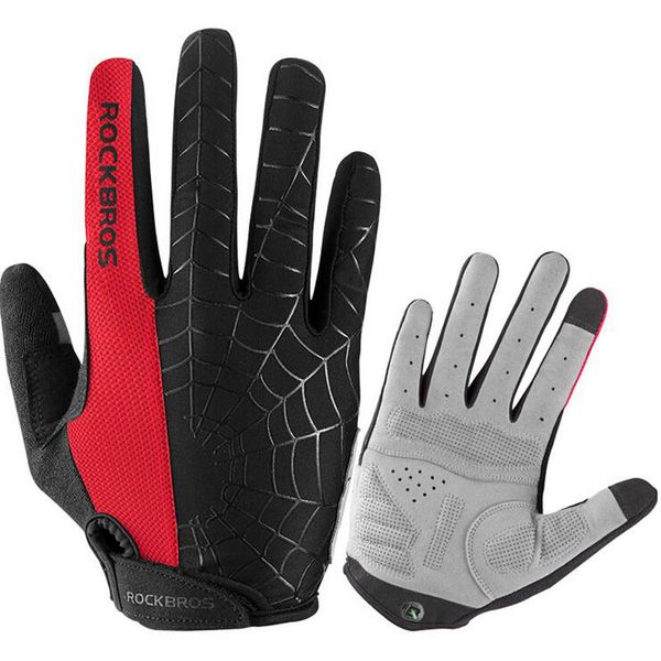 

touch screen gloves padded cycling full finger gloves windproof breathable anti-uv road bike mountain biking racing gloves sports guard, Black