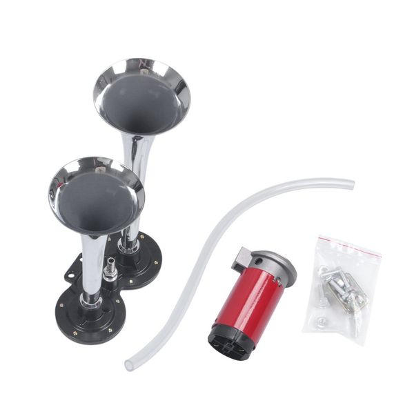 

12v 125db car air pump horn pneumatic air alarm horn compressor red