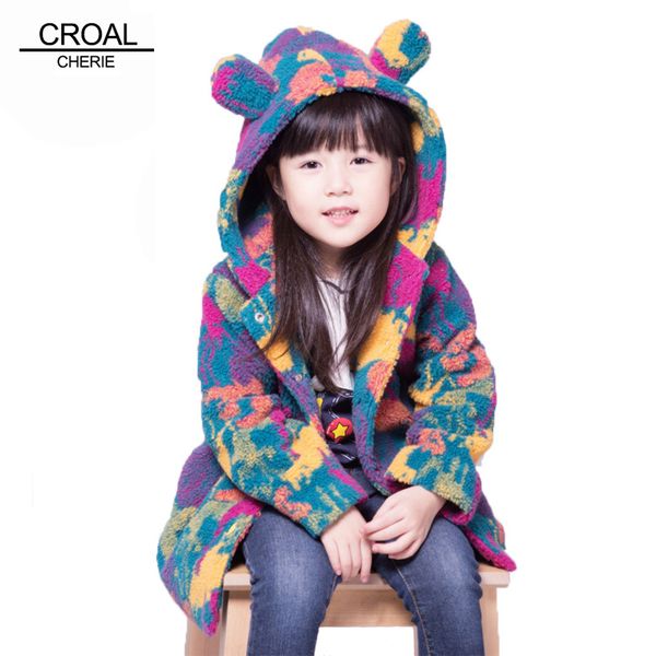 

100-160cm kids warm velvet fleece girls winter coat colorful children's winter jacket for teenage girls boy cute ear windbreaker y19102, Blue;gray