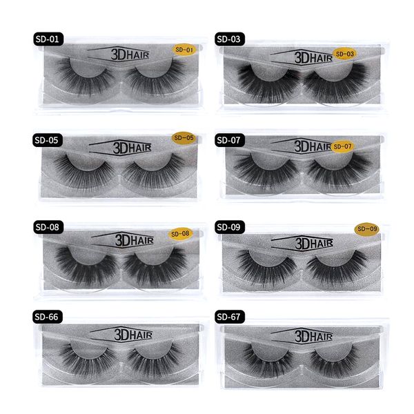 

Whosesale In Stock 24-hour ship Multistyles Selling Real Siberian 3D Mink Full Strip False Eyelash Long Individual Eyelashes Extension