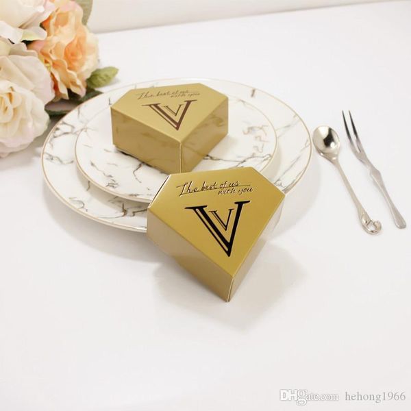 

creative unicorn triangular pyramid wedding diamond shape gilding gift box golden chocolate candy boxes party supplies 0 27bn