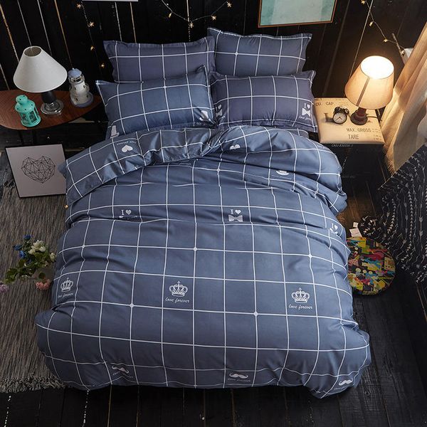 

3 pcs cotton bedding set 1 pcs duvet cover/ quilt cover/+2 pillowcase bed cover size 180*200/200*230/220*240 ing