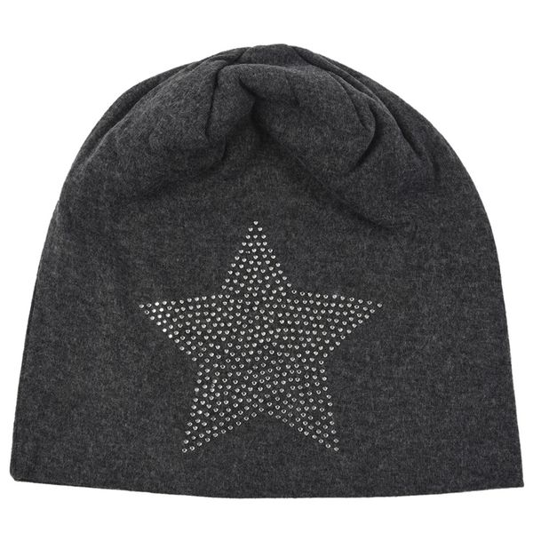 

men women classic star rhinestone slouch beanie cap cotton hat, Blue;gray