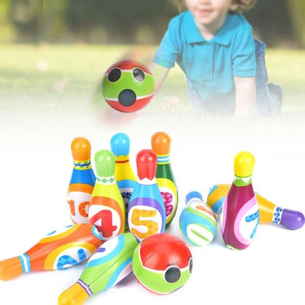 

10 pins 2 balls bowling toy play sets indoor outdoor sports family child bowling games bowling for 3~10 years old children kids#203