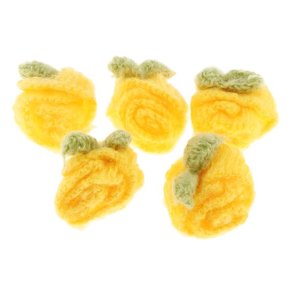 

5 pieces handmade crochet rose flower applique for headband bows clothes bag hat decor - 5x4cm, polyester, Black