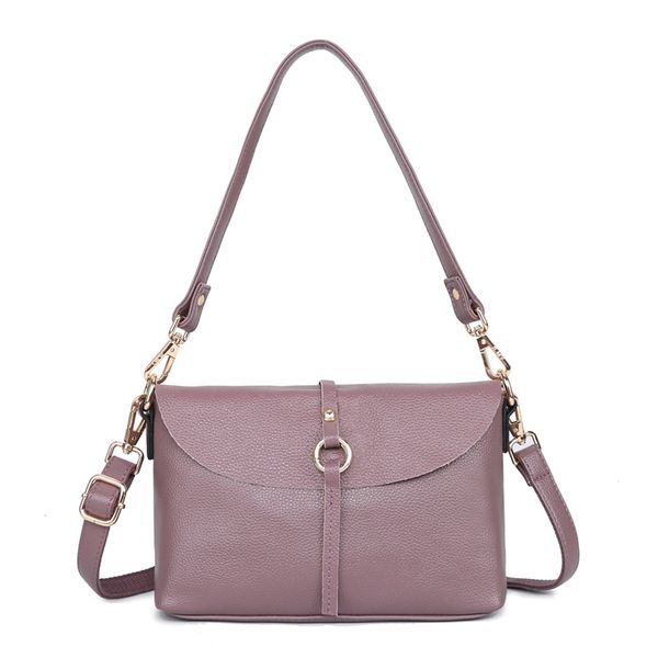 

2 new leather women's bag fashion simple shoulder portable diagonal leather bag