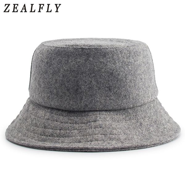 

autumn and winter skiing keep warm woolen fisherman hat men hip hop adjustable solid cap women wool felt bucket hats