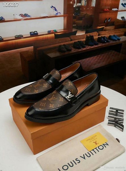 

20fw thick bottom mens dress shoes men bring brands wedding shoes luxury italian casual office formal loafers boats leather shoes men yetc5, Black