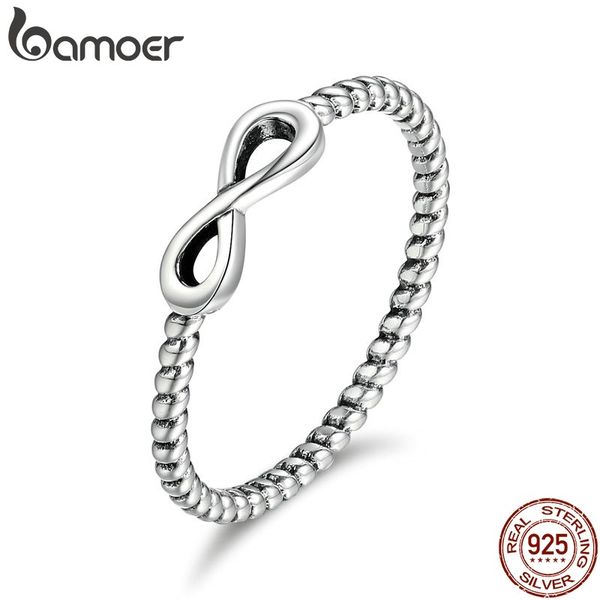 

bamoer горячие продажи 100% стерлингового серебра 925 модный бесконечность элегантные перстни для женщин свадьба обручальное подарок ювелирн, Silver