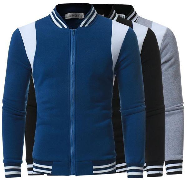 

new mens jackets coats fashion men's autumn winter zipper sportswear patchwork jacket long sleeve coat jacket zipper parka men, Black;brown