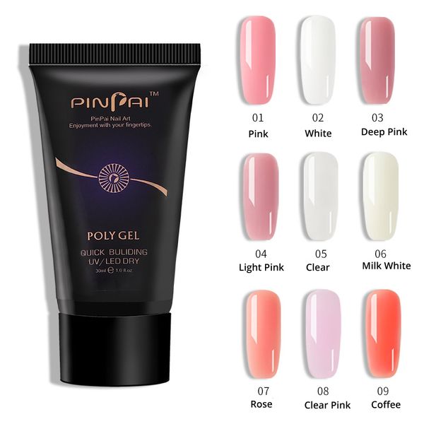 

30ml nail gel extension uv nail extension gel poly removable quick building uv/led dry acrylic art decoration, Red;pink