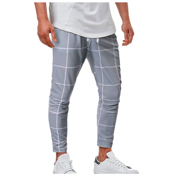 

joggers men new fashion casual stripped outdoor sports running drawstring long pants masculina#g3, Black
