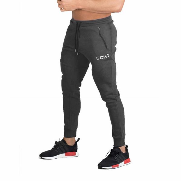 

2020 new men's pants running sweatpants man slim gyms fitness joggers workout trousers male casual cotton sports pants, Black