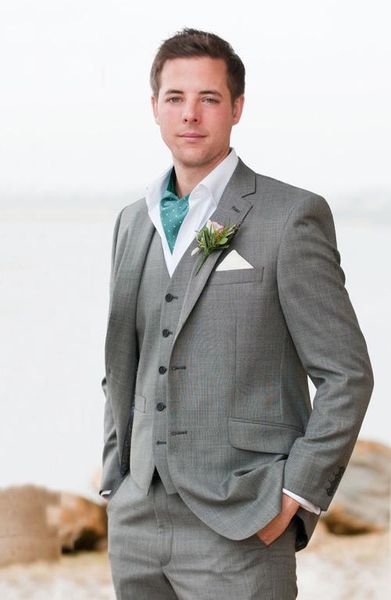 

custom made light grey groom tuxedos blazers slim fit man wedding suits for men business suit men blazers (jacket+pants+vest+tie, White;black