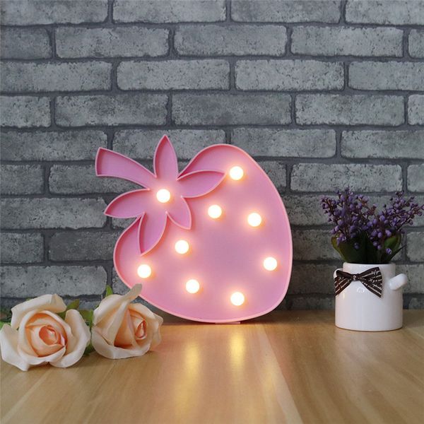 

lovely 3d strawberry night light portable lantern beautiful decoration for home bar desk table lamp kid baby girl present