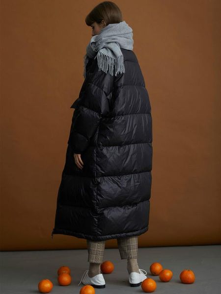 

long oversize glossy stand collar warm winter coat jacket winter down jackets women coat female parkas feminimo de inverno zjt36, Black