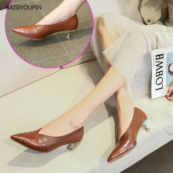 

four seasons women shoes fashion pointed toe office career pu 4.5cm high heels casual solid female pumps shoes high-quality34-41, Black