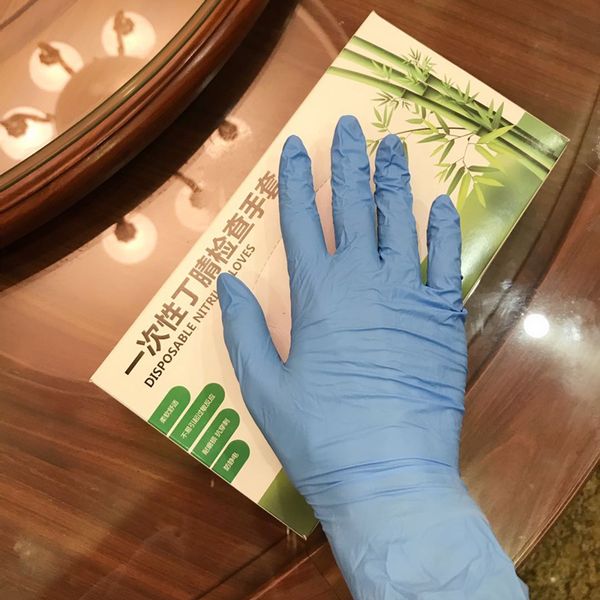

100pcs/pack disposable nitrile gloves waterproof exam gloves ambidextrous for house garden gloves dhl fast shipping