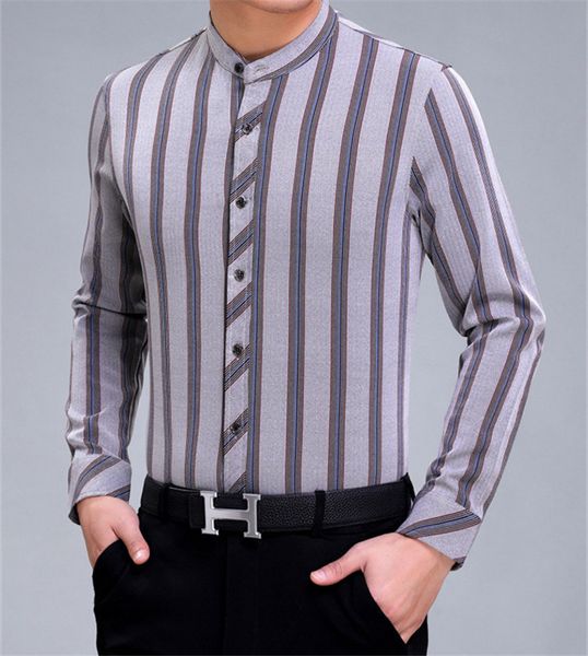 

vertical stripes mens designer shirts fashion business mens dress shirts long sleeve plus size slim shirts, White;black