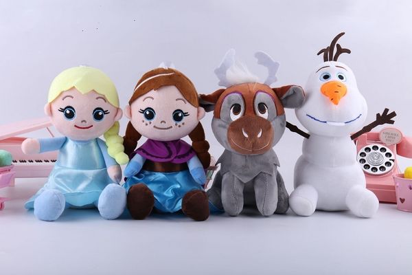 

12pcs 4 styles snow queen ii plush toys 20cm snowman movie stuffed doll kids gift 20cm ems ing