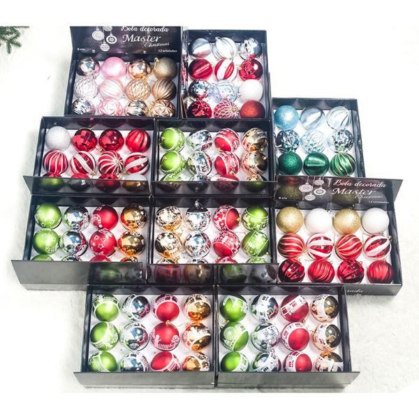 

12pcs 8cm christmas balls party baubles xmas tree decoration hanging ornament xmas home party decor new year gift 2019