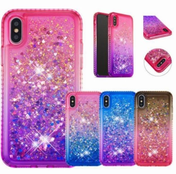 

luxury quicksand transparent phne case for iphone x xs max 6 7 8 plus hybrid ditsy bling phone cases