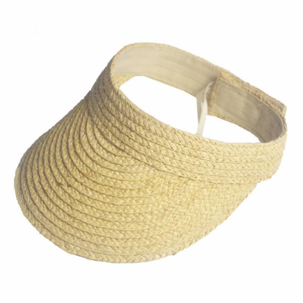 

fashion ladies uv roll up korean summer sun cap empty visor straw hat women sun visor straw raffia caps, Blue;gray