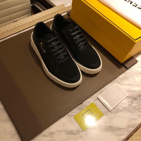 

new style high-end luxury men's casual sports shoes fashion brand men's shoes three platform four seasons design leather upper, Black