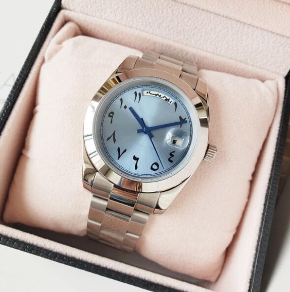 2019 edição limitada relógio mecânico automático daydate relógio masculino 40mm vidro de safira árabe texto relógio movimento arrebatador320n
