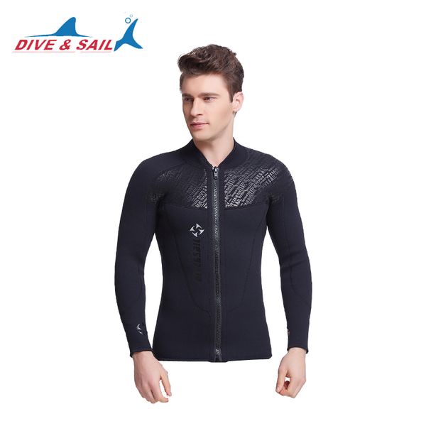 

long sleeved jumpsuit for men wetsuit 3mm neoprene scuba dive jacket wet suit winter swim warm surf upstreamdiving