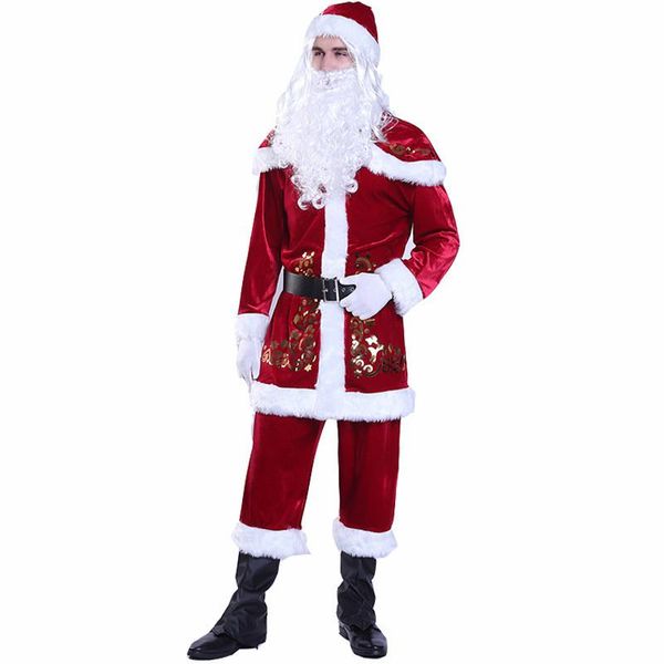 

merry christmas designer cosplay clothes mens womens fashion santa claus theme costume cosplay couple matching clothes, Black;red