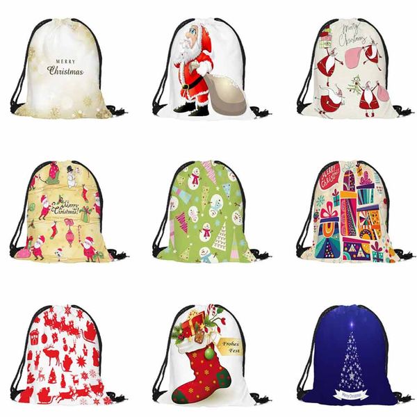 

sleeper #5001 2018 new fashion merry christmas candy bag satchel rucksack bundle pocket drawstring bag for teenager hipping