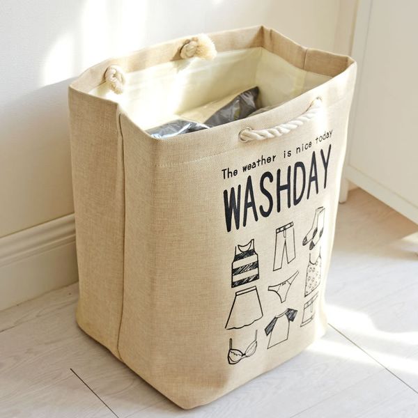 

new thickening cotton rope canvas laundry storage box clothes organizer underwear storage basket for sundries bag for toys