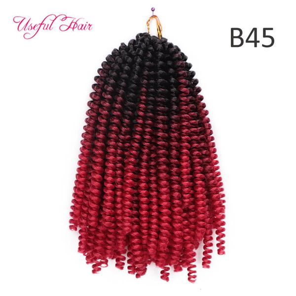 

14inch natural lenght spring twist crochet braids hair extension ombre blonde bouncy marley twist crochet braids hair extensions jumbo braid, Black