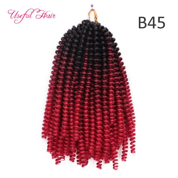 14 Zoll natürliche Länge Spring Twist Crochet Braids Haarverlängerung Ombre Blonde Bouncy Marley Twist Crochet Braids Haarverlängerungen Jumbo Braid