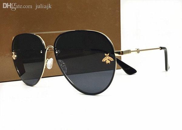 

italy new bees sunglasses women trending luxury sunglasses retro metal frame fashion brand designer vintage lunettes accessories with case, White;black