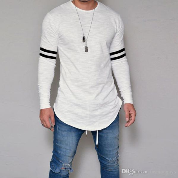 Mens Solid Color Long Sleeve Tee Crewneck Lightweight T-Shirts