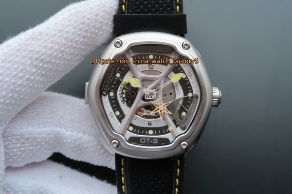 

4 style elling 46mm x 17mm dietrich ot-1 2 3 4 leather bands cal.827s movement mechanical automatic mens watch watches, Slivery;brown