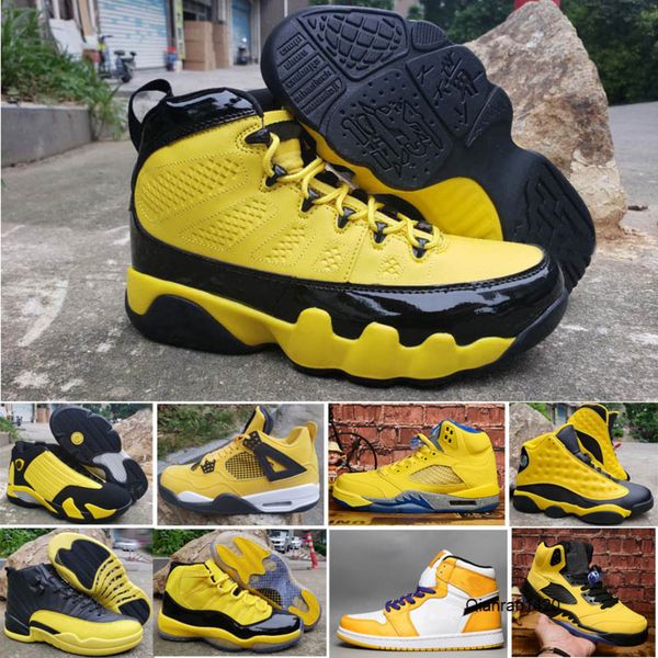 

sell jumpman bumblebee 1 4 5 9 11 12 13 14 i iv v ix xii xiii xiv yellow men's basketball shoes basketball sport sneaker boots size 7-1