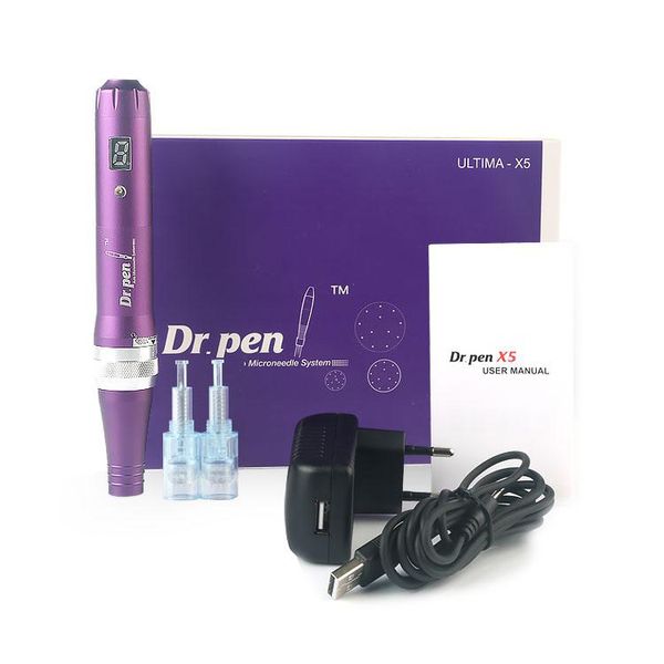 

rechargeable wireless dr. pen x5-w derma pen auto micro needle adjustable 0.25mm-2.5mm 5 speed electric dermapen