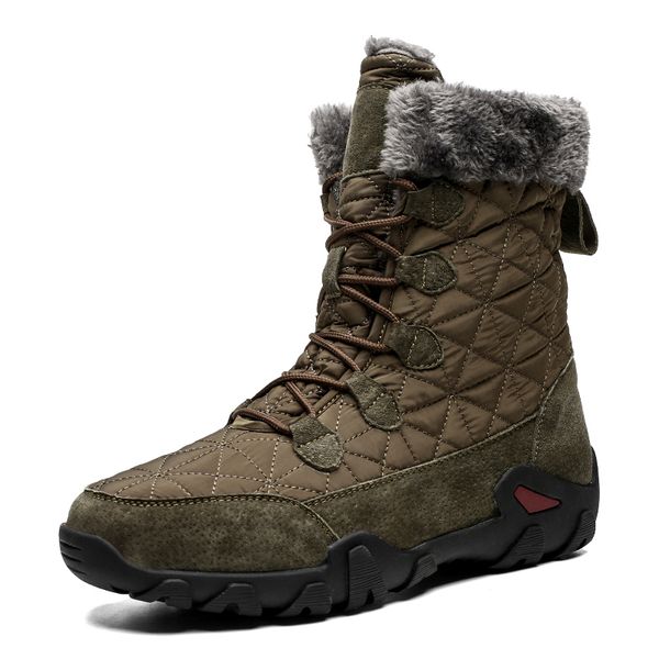 

cinessd winter boots waterproof combat boots for women plush platform booties lover shoes size11 botas mujer, Black
