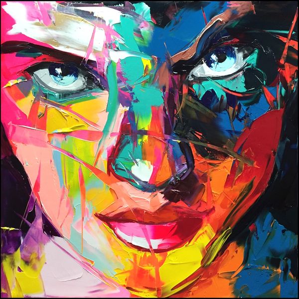 

francoise nielly palette knife impression home artworks modern portrait handmade oil painting on canvas concave and convex texture face023