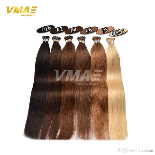 

vmae european blonde brown natural black 2g strand 100g pre bonded keratin stick virgin remy straight i tip human hair extensions