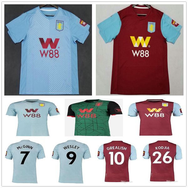 

man + kids 19 20 aston soccer jerseys wesley jota villa 2019 2020 kodjia home away third hogan mings grealish football shirts camisetas, Black;yellow