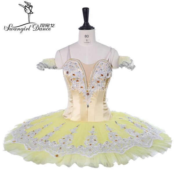 Amarelo clássico balé Stage Professional tutu panqueca tutu desempenho criança vestido BT9267