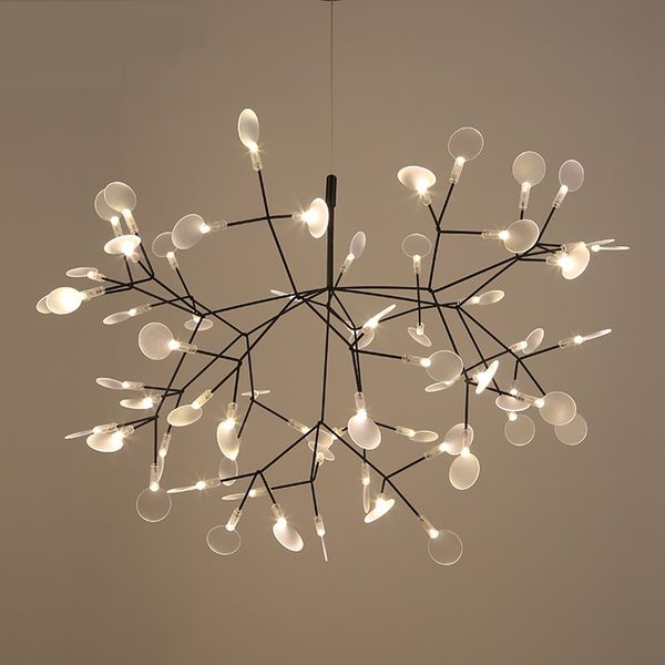 Lampada a sospensione moderna Heracleum a foglia di albero Lampada a LED Lampade a sospensione Soggiorno Art Bar Ristorante in ferro Illuminazione domestica AL12