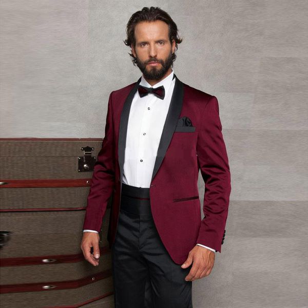 

fashion designer mens suits one button groomsmen wedding tuxedos shawl lapel groom suit with jacket waistband and pants prom blazers, Black;gray