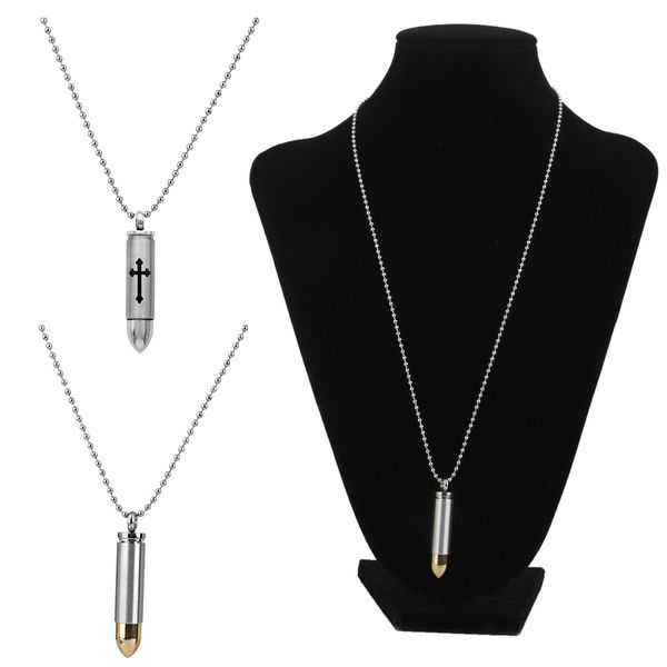 

2x stainless steel pendant cremation ash urn necklace chain silver