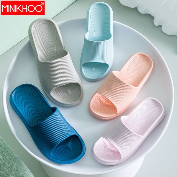 

2020 summer women's slippers home woman eva lovers slippers beach shoes non-slip flat men indoor bathroom jelly shoes, Black