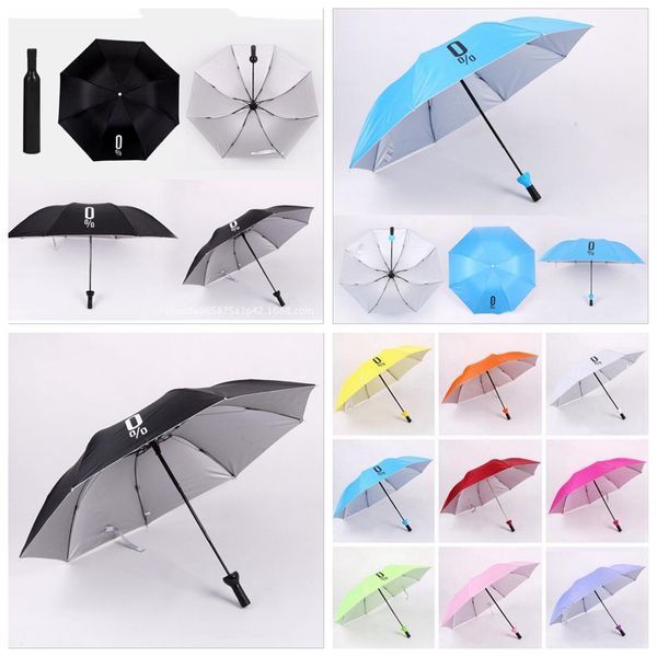 Garrafa de Vinho Umbrella dobrável criativa Viagem chuva engrenagem Anuncie personalizado pára-sol UV prata colóide Crianças chuvoso ensolarado D6920 presente do guarda-chuva